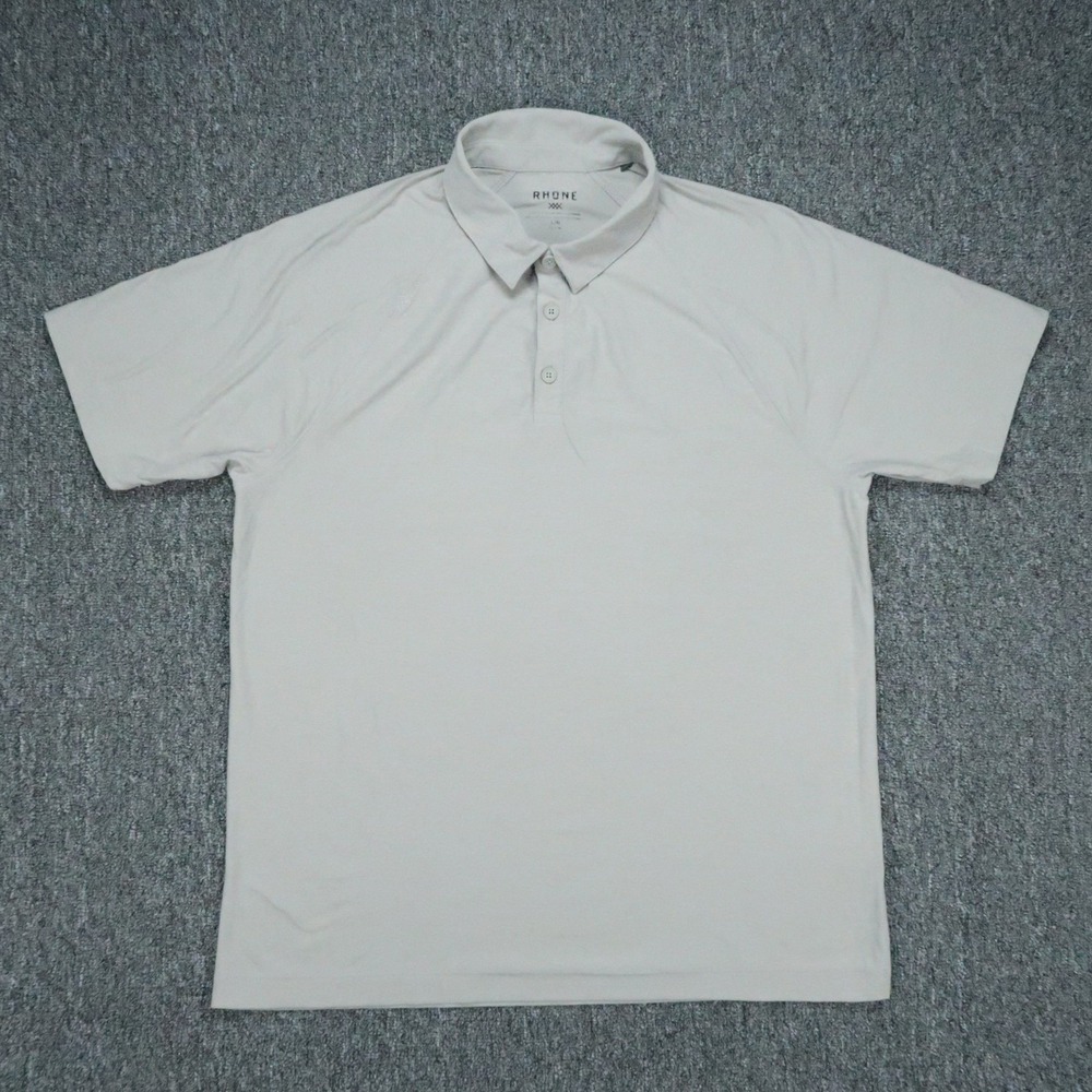 Rhone Shirt Mens Large Gray Reign Performance Polo Short Sleeve Stretch Golf